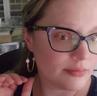 Image 6 of Pearl and Brass Threaded Hoops