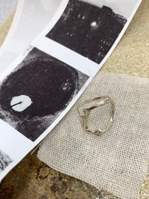 Image of "Soft Edges" molten recycled silver ring 