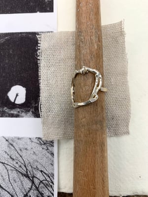 Image of "Soft Edges" molten recycled silver ring 
