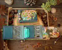 Image 1 of Pochette GAJIMA: Tricot: MINIS circulaires: "Fleurs Vertes" 