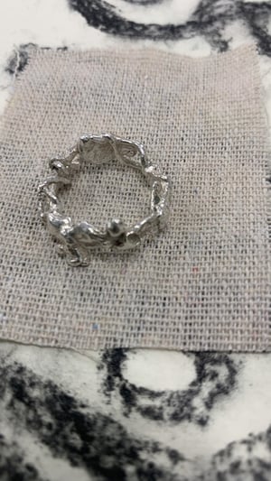 Image of "Sculpted by Gravity" molten silver ring 