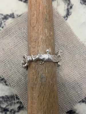 Image of "Sculpted by Gravity" molten silver ring 