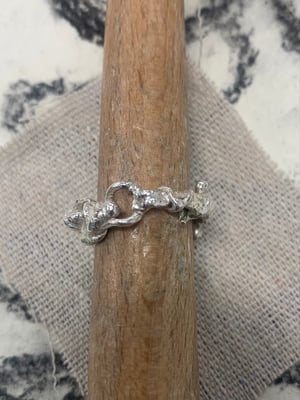 Image of "Sculpted by Gravity" molten silver ring 