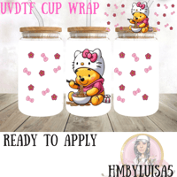 Image 1 of Winnie the Pooh x hello Kitty UVDTF cup wrap 