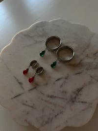 Image 1 of Waterdrop Angel Tears (Silver) (Green or Red)
