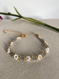 Image 1 of Aqua flower bracelet