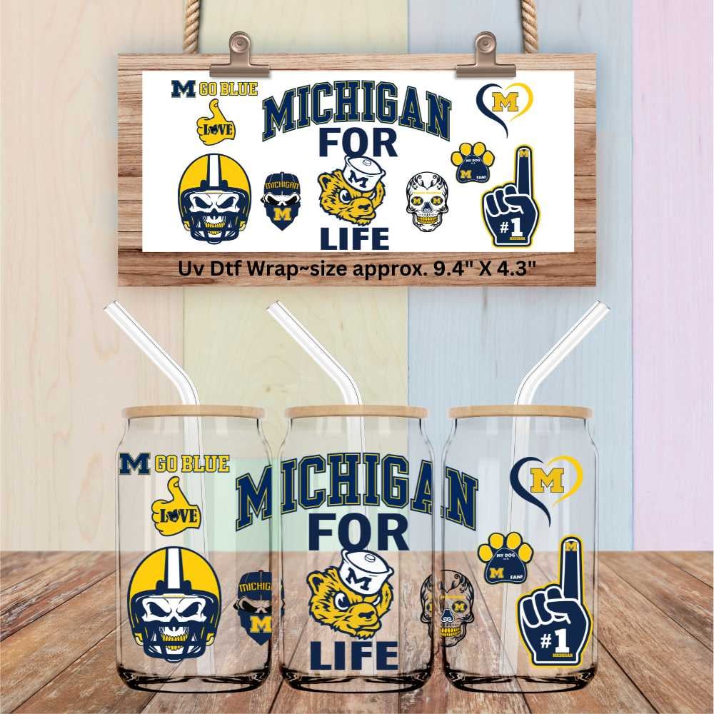 Image of Michigan Football Uv Dtf Wrap Double Sided   FB27