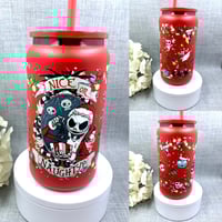 Image 1 of Nice or Naughty Nightmare Before Christmas Stainless Steel can tumbler 