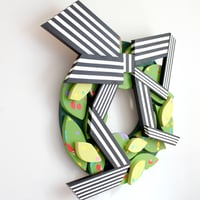 Image 2 of Big Black & White Bow Wreath