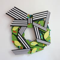 Image 1 of Big Black & White Bow Wreath