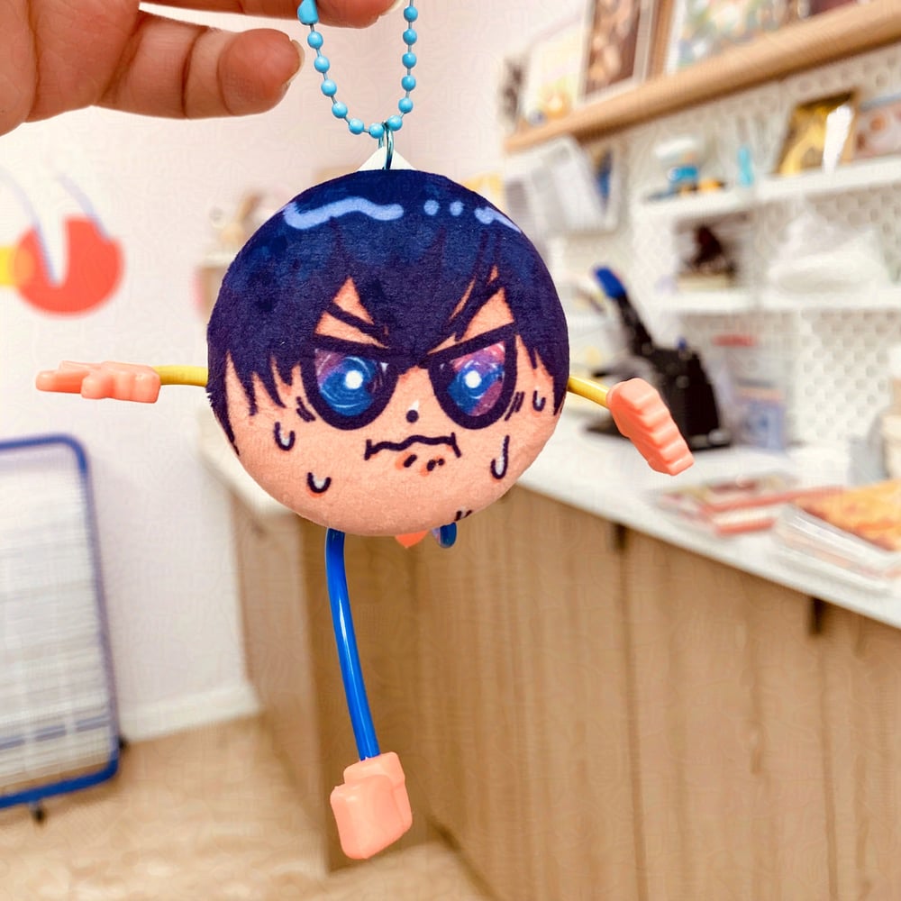BLUELOCK- plushy button keychain
