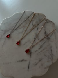 Image 5 of Waterdrop Angel Tear Necklace (Choose Metal) (Red or Green)