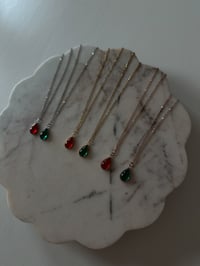 Image 6 of Waterdrop Angel Tear Necklace (Choose Metal) (Red or Green)