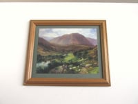 Image 1 of Dolgellau Snowdonia by George Vicat Cole (b 1833) Vintage Art Print in Frame Size 11 3/4 x 9 3/4 in 