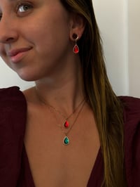 Image 2 of Waterdrop Angel Tears (Rose Gold) (Green or Red)