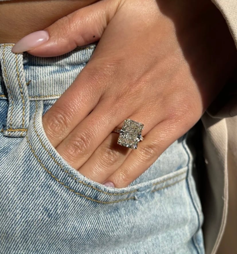 Belle Radiant Cut 10 Carat Lab Grown Diamond Ring sabbasjewels