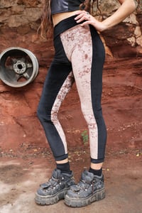 Image 2 of BIKOLOR LEGGINGS | COPPER CORDUROY + BLACK VELVET VERSION