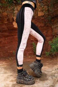 Image 4 of BIKOLOR LEGGINGS | DUSTY PINK + STRIPPED BLACK VELVET VERSION
