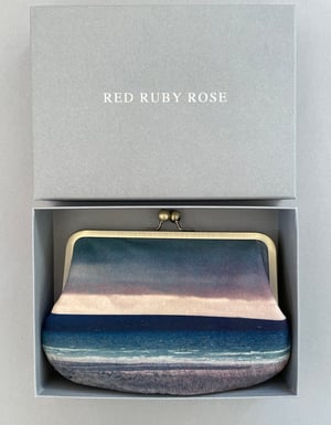 Image of Seascape, velvet shoulder bag with shoulder strap