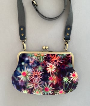 Image of Starry mosses, velvet clutch shoulder bag with shoulder strap