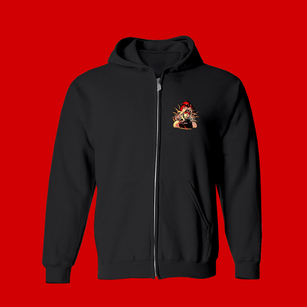 walking shadow zip-up hoodie