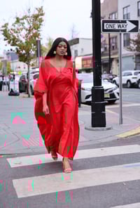Image 1 of EVE LUXURY  CAFTAN RED