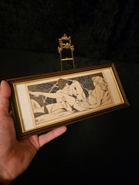Image 3 of Framed Vintage Erotic strip page with preserved spider web - 2