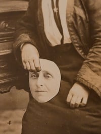 Image 4 of Victorian faceless girls" - Victorian photocard With Preserved Web - E