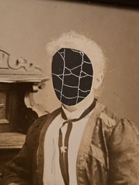 Image 5 of Victorian faceless girls" - Victorian photocard With Preserved Web - E