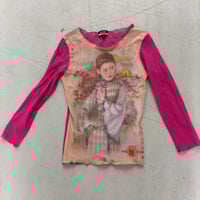 Image 1 of 00s mesh 3/4 sleeve top 