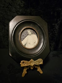Image 1 of 1800s bible page with real preserved web in antique frame
