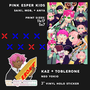 Anime Esper Kids Prints & Sticker