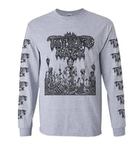 Image 2 of Torture Rack " Pit of Limbs " Longsleeve Athletic Gray T-shirt with Sleeve prints