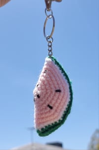 Image 3 of Handmade Crochet Watermelon Keychain