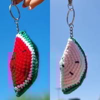 Image 1 of Handmade Crochet Watermelon Keychain