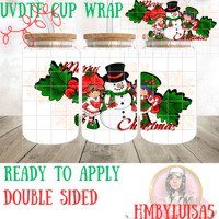 Merry Christmas Stawberry Shortcake Double Sided UVDTF cup wrap 
