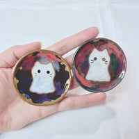 Image 3 of Mini ghost cat ring dishes choose your design (2.5 inches diameter) 