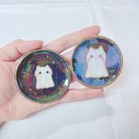 Image 4 of Mini ghost cat ring dishes choose your design (2.5 inches diameter) 