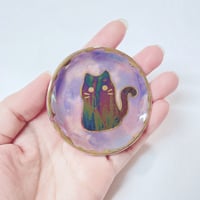 Image 3 of Mini Black Kitty Ring Dish (2.5 Inches Diameter) 