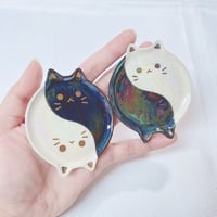 Image 1 of Glow in dark ying and yang cat mini ring dishes choose your design (2.5 inches diameter)