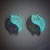 Image 9 of Glow in dark ying and yang cat mini ring dishes choose your design (2.5 inches diameter)