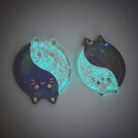 Image 10 of Glow in dark ying and yang cat mini ring dishes choose your design (2.5 inches diameter)