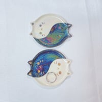 Image 4 of Glow in dark ying and yang cat mini ring dishes choose your design (2.5 inches diameter)