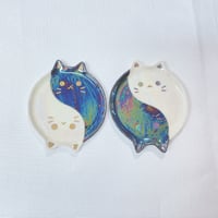 Image 3 of Glow in dark ying and yang cat mini ring dishes choose your design (2.5 inches diameter)