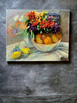 Image of altered perspective painting - bouquet no. 2 