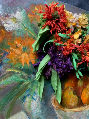 Image of altered perspective painting - bouquet no. 2 