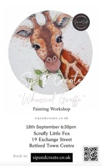 Wall art Worksop at Retford - Paint your own Giraffe