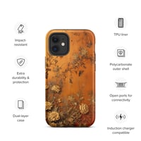 Image 9 of Baroque Goth Inspired Gold and Orange Textured Floral Look Tough Case for iPhone®