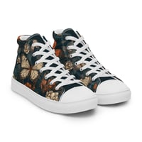 Image 2 of Cottagecore Butterflies and Botanical Plants Women’s high top canvas shoes