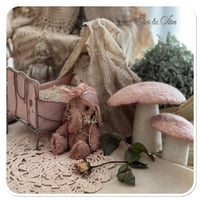 Image 5 of Handmade pink elephant wearing a vintage french lace collar